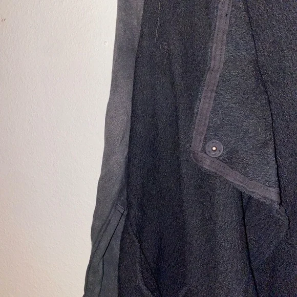 FREE PEOPLE wool blend hooded Black Gray asymmetric jacket coat Size Small - Picture 6 of 7